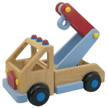 Coche de madera del juguete del carro de la grúa de los niños